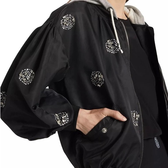 Cinq à Sept Women’s Ollie Crystal-Embellished Bomber Jacket - Picture 6 of 6